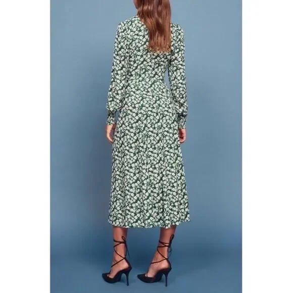 Reformation Wallflower Midi Dress in Cilantro Size 4 - Picture 4 of 12